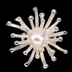 Natural Creamy Pearl sterling silver Ring